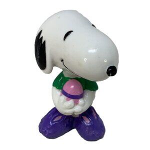 Vintage UFS Peanuts SNOOPY Easter Egg Bunny Slippers PVC Figure Figurine Toy